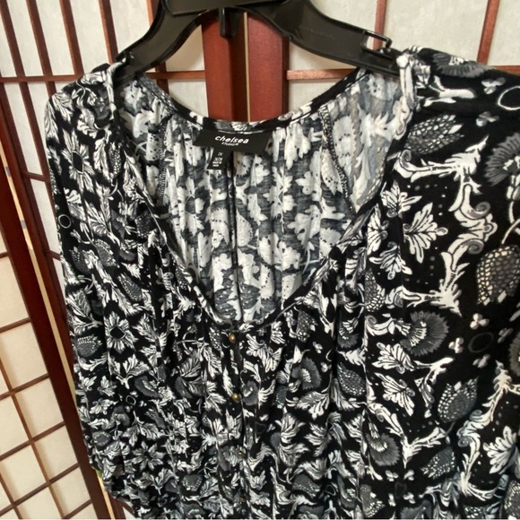 (S6) Chelsea Studios 2X (26/28) Boho V-Neck Button-Down Tunic - Picture 3 of 10